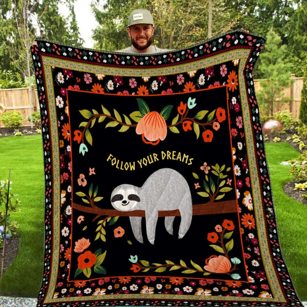 Sloth Follow Your Dreams Quilt Blanket 0803 P32 Dhc1312268Dd