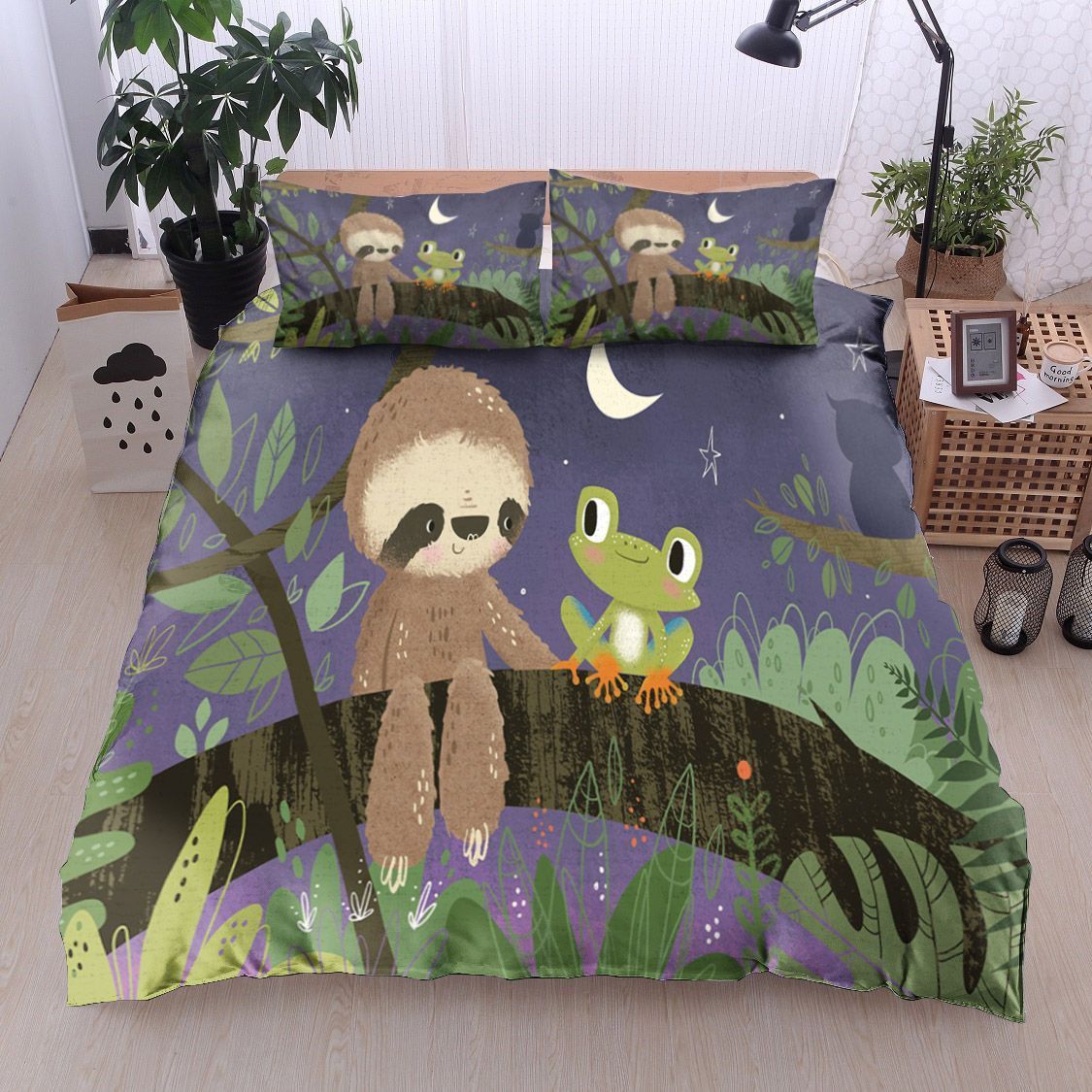 Sloth Frog And Owl Bedding Set