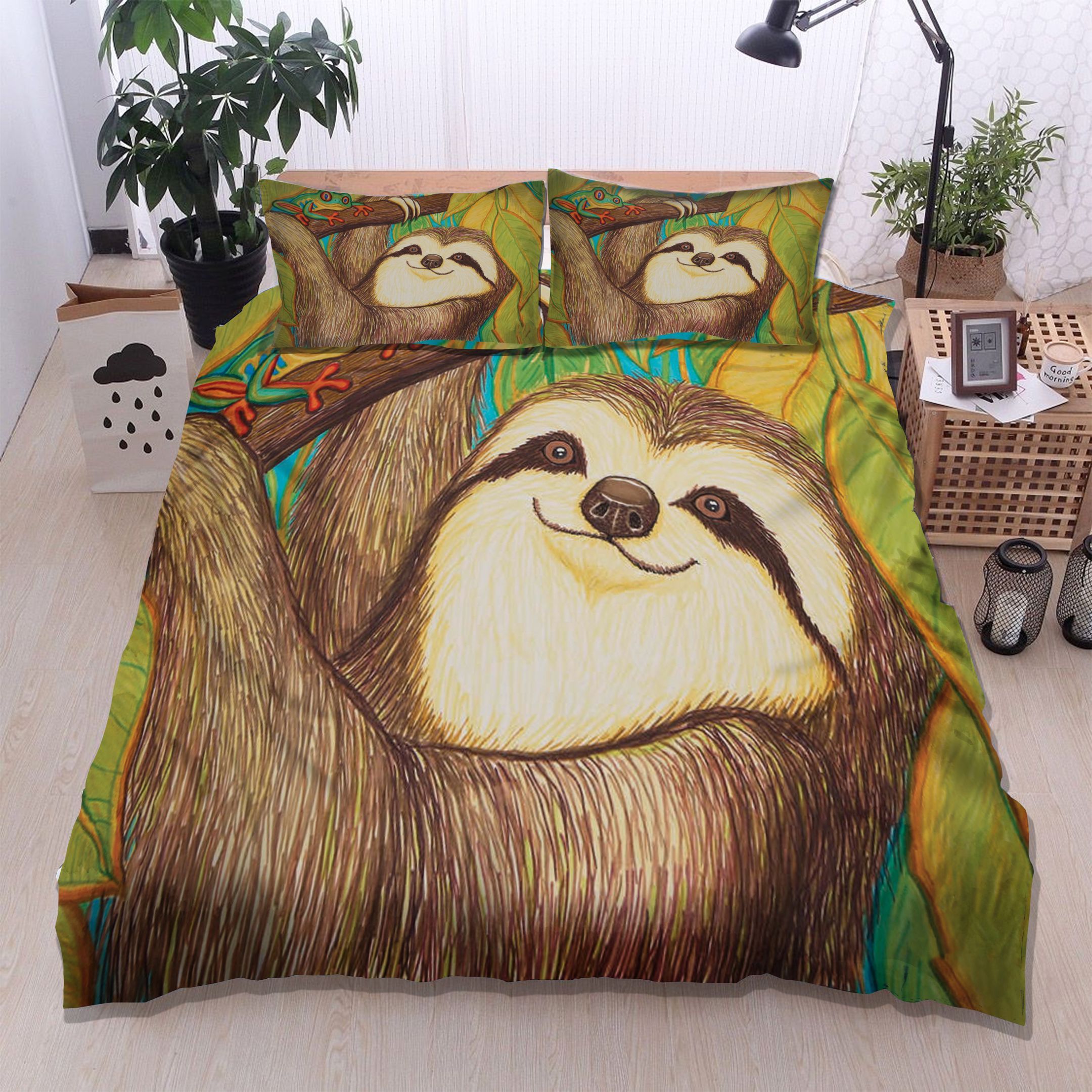 Sloth Frog  Bedding Set