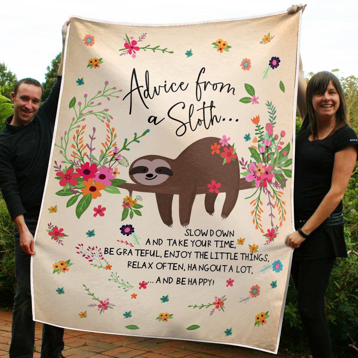 Sloth Gifts Funny Sloth Sherpa Fleece Blanket