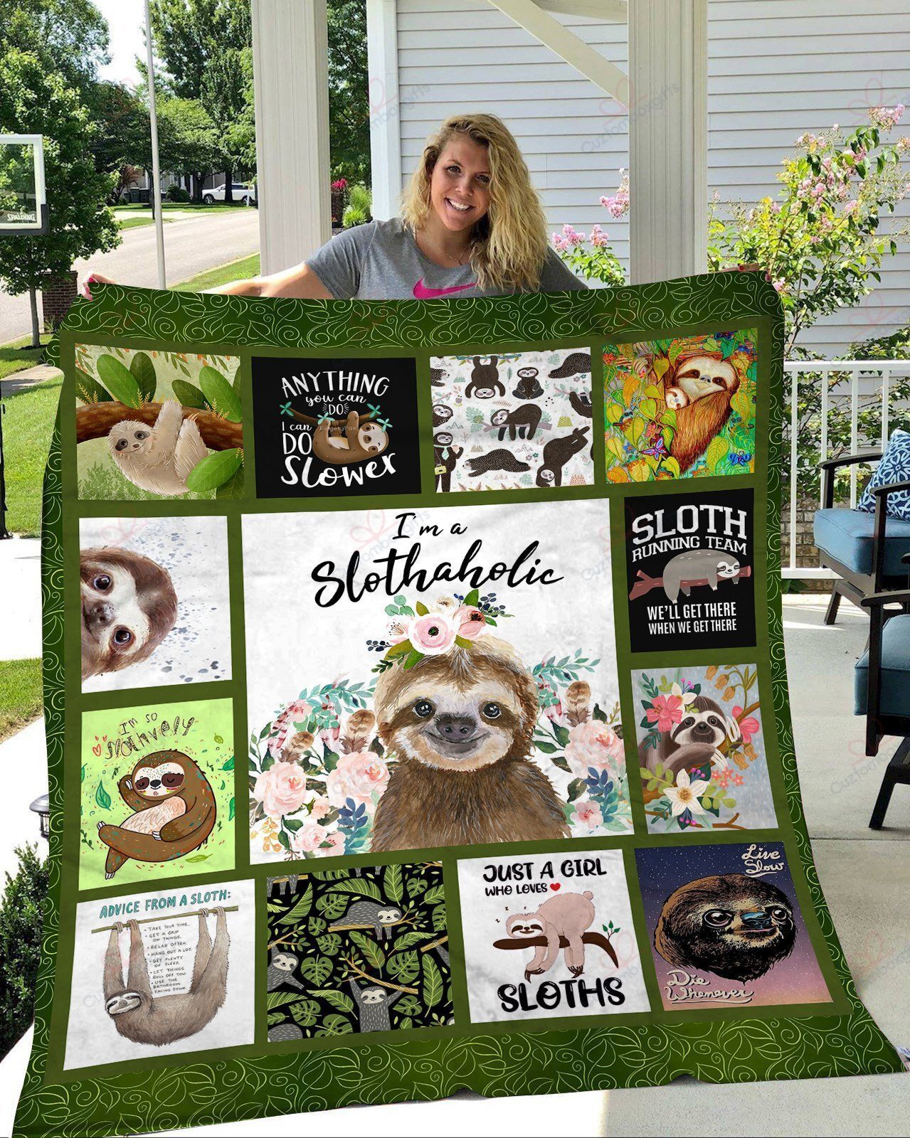 Sloth Sherpa Fleece Blanket 1