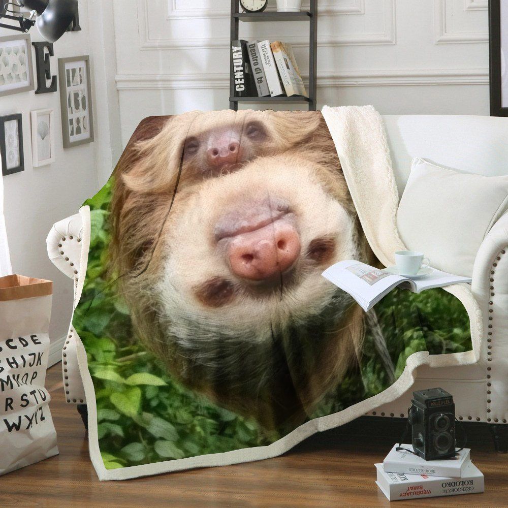 Sloth Sherpa Fleece Blanket