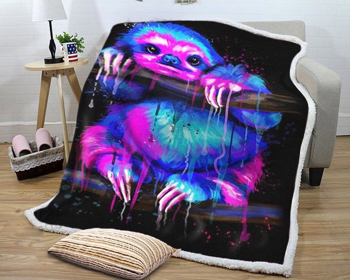 Sloth Sherpa Fleece Blanket