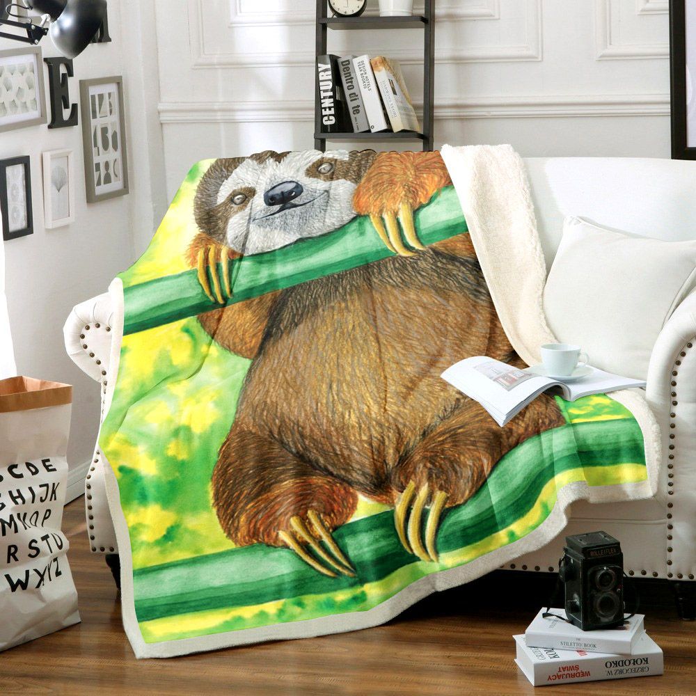 Sloth Sherpa Fleece Blanket