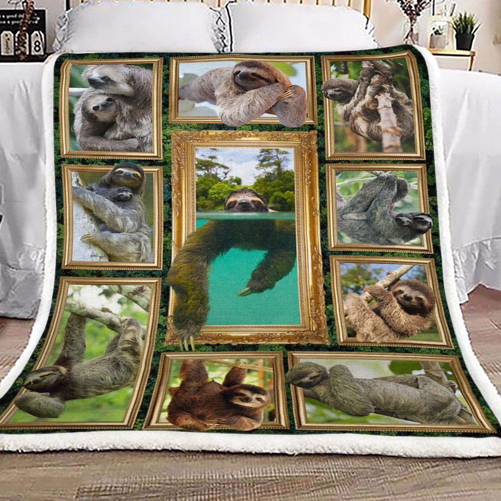 Sloth Sherpa Fleece Blanket