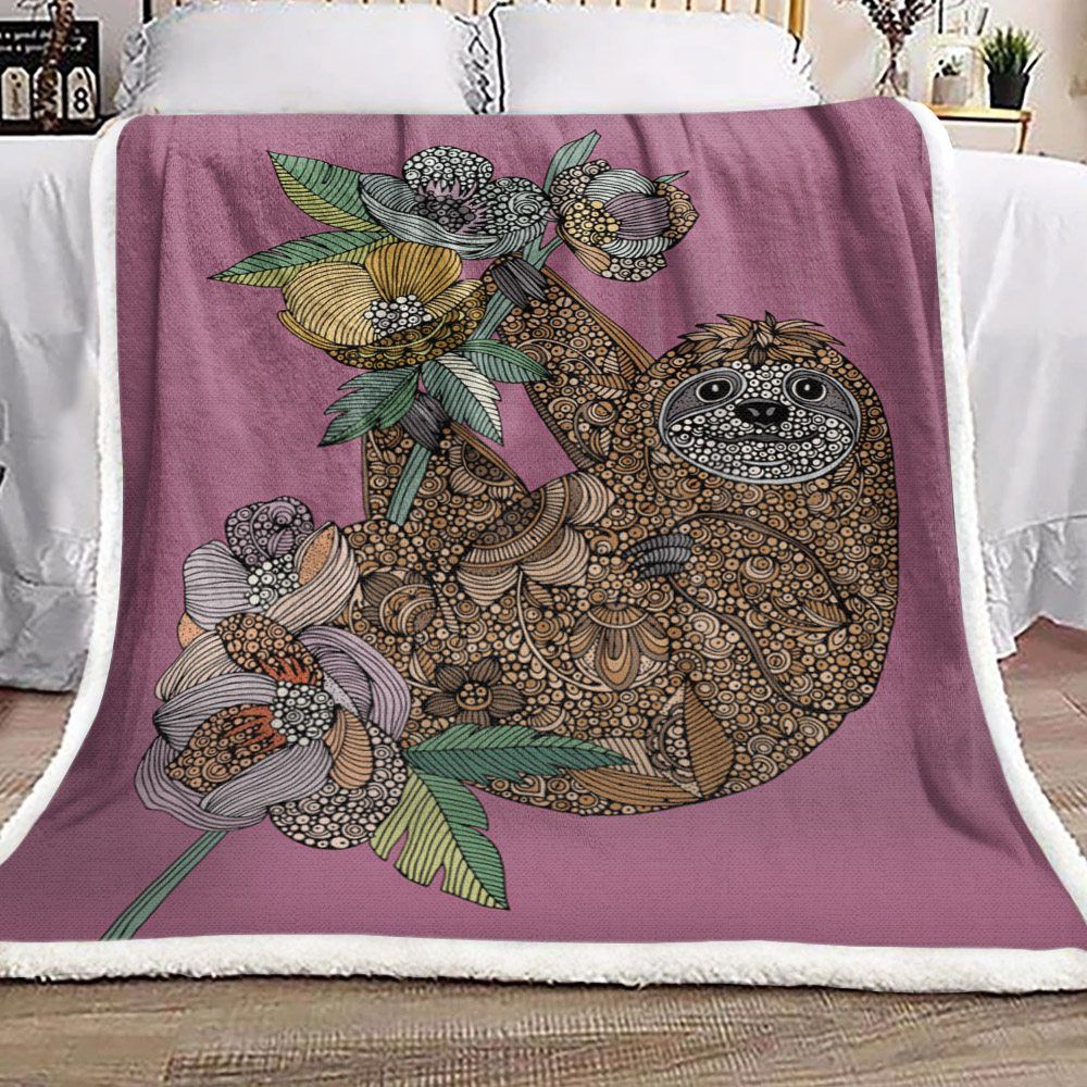 Sloth Sherpa Fleece Blanket