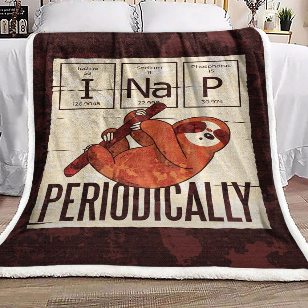Sloth I Nap Periodically Sherpa Fleece Blanket