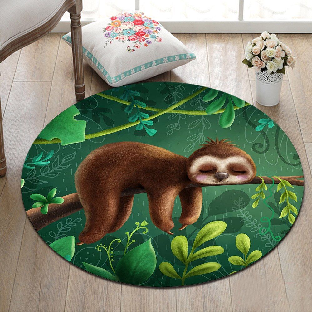 Sloth Jubgle Round Carpet