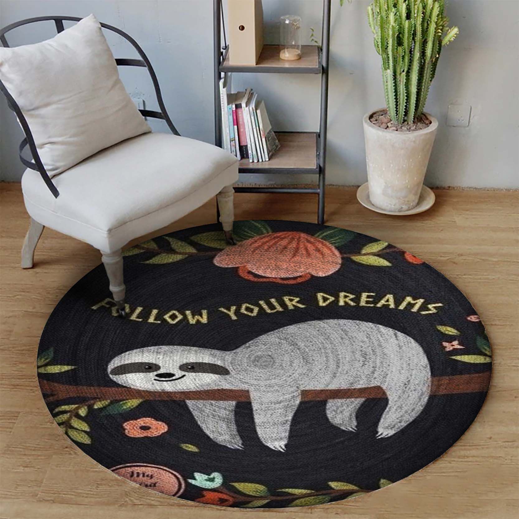 Sloth Lovely Round Carpet