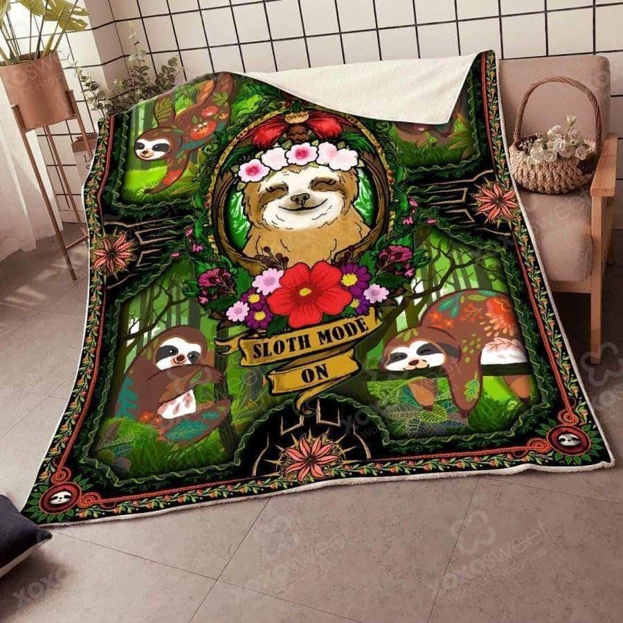 Sloth Mode on Sherpa Fleece Blanket
