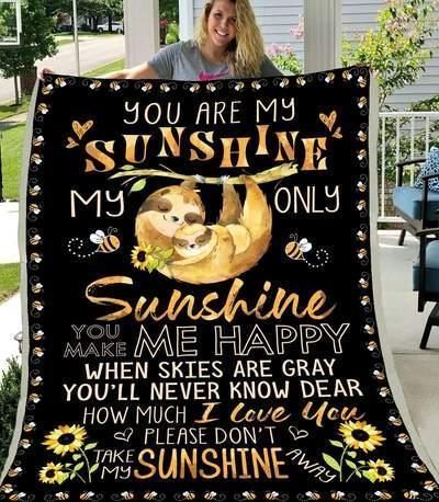 Sloth My Sunshine Sherpa Fleece Blanket