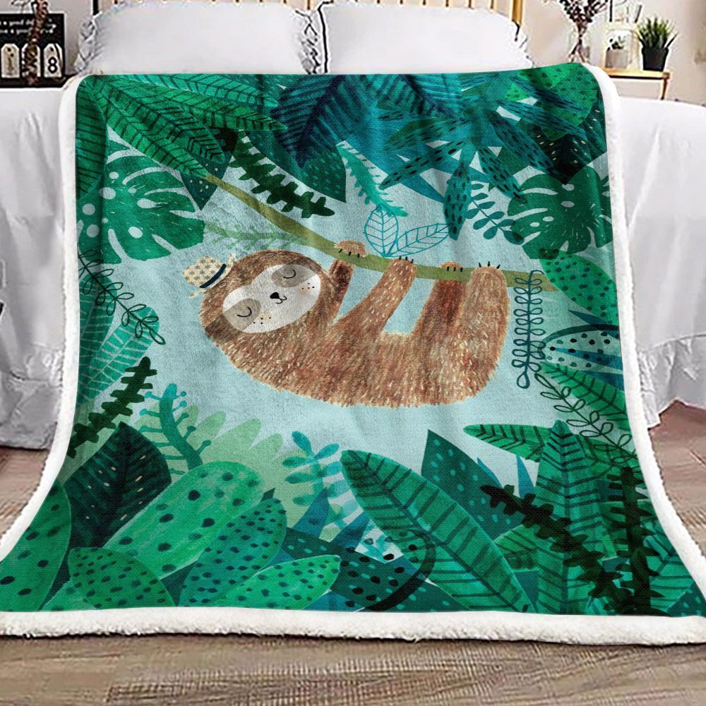 Sloth Sherpa Fleece Blanket