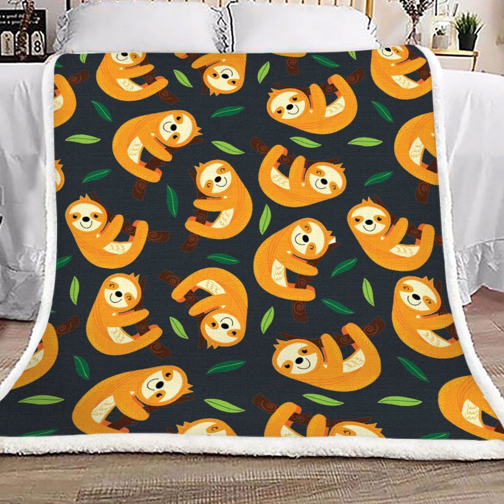 Sloth Sherpa Fleece Blanket