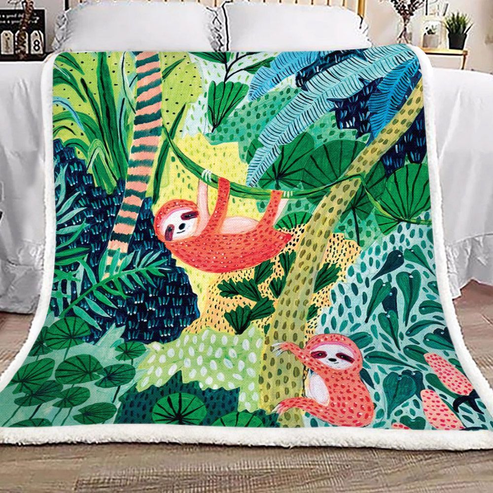Sloth Sherpa Fleece Blanket