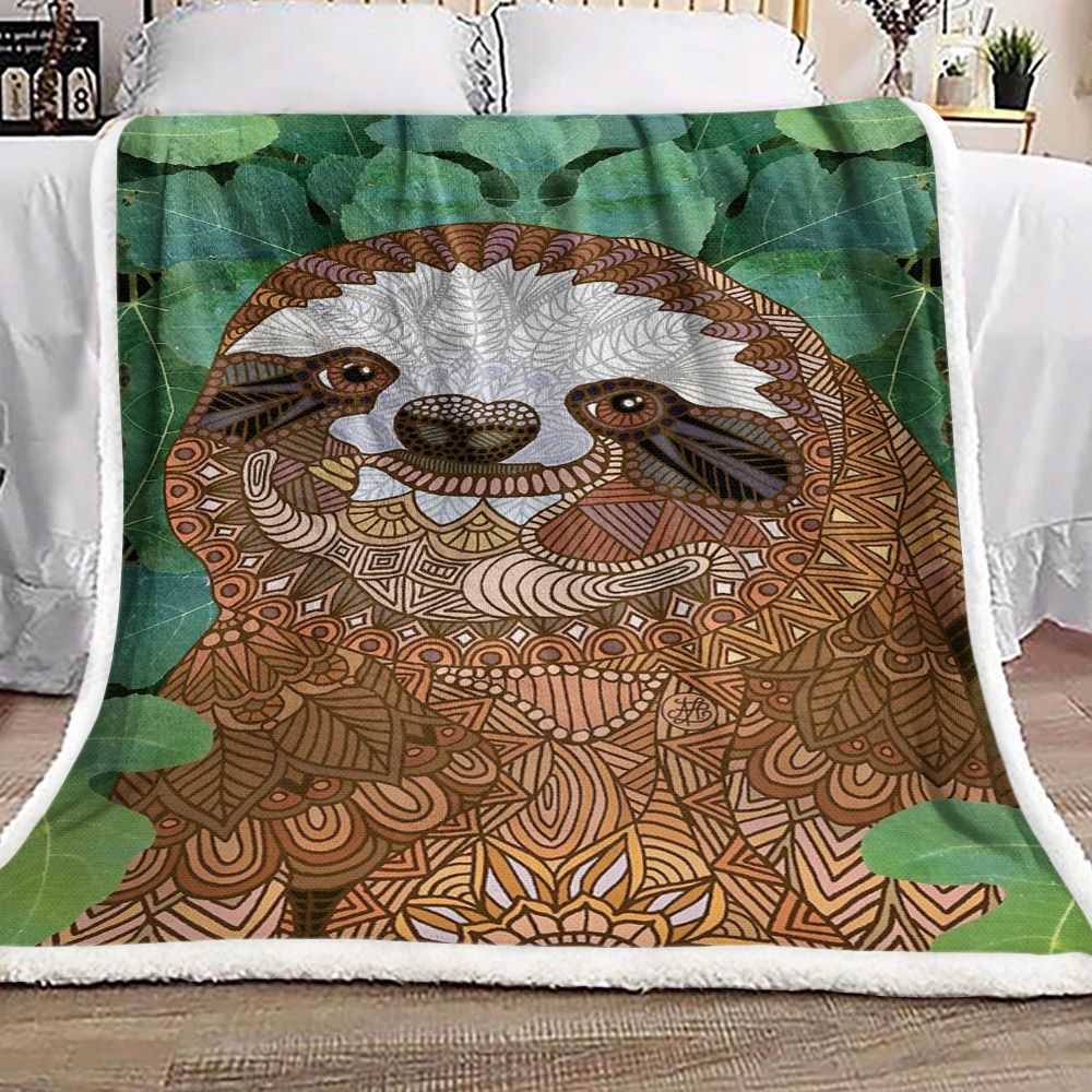 Sloth Sherpa Fleece Blanket