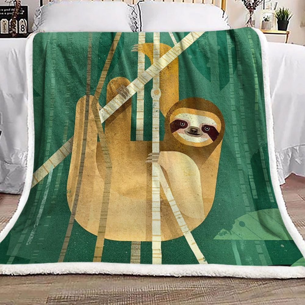 Sloth Sherpa Fleece Blanket