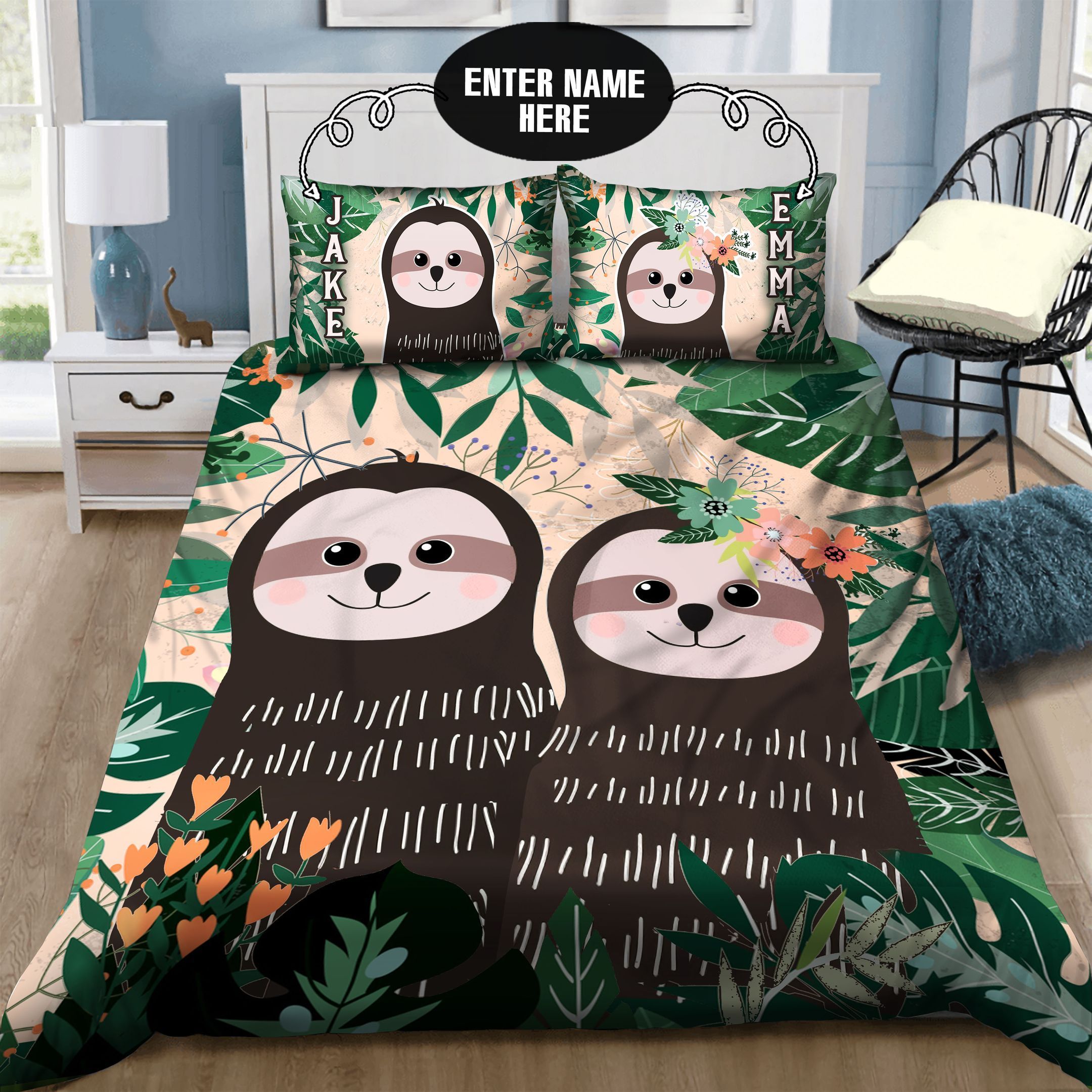 Sloth Personalized Bedding Set