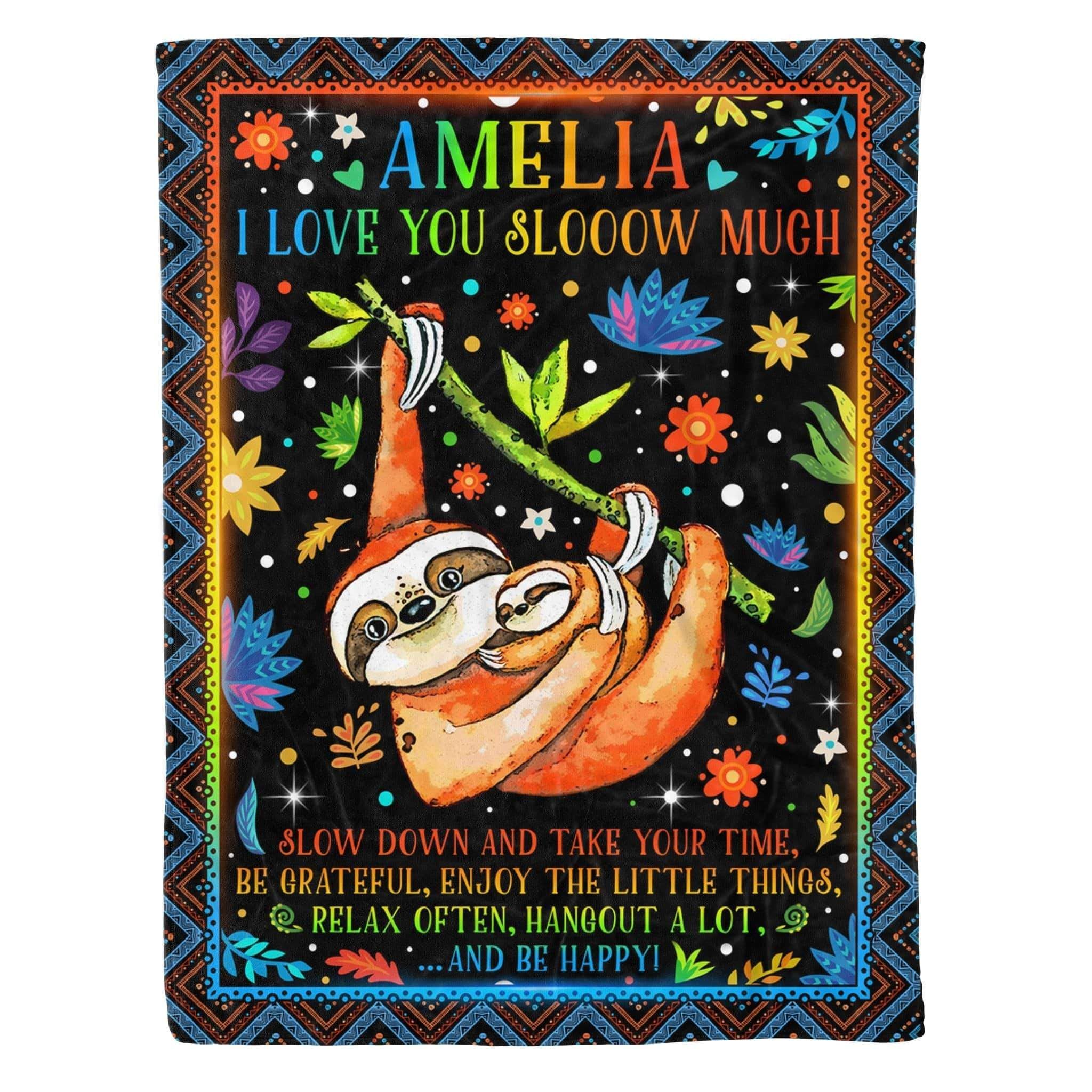 Sloth Personalized Fleece Blanket