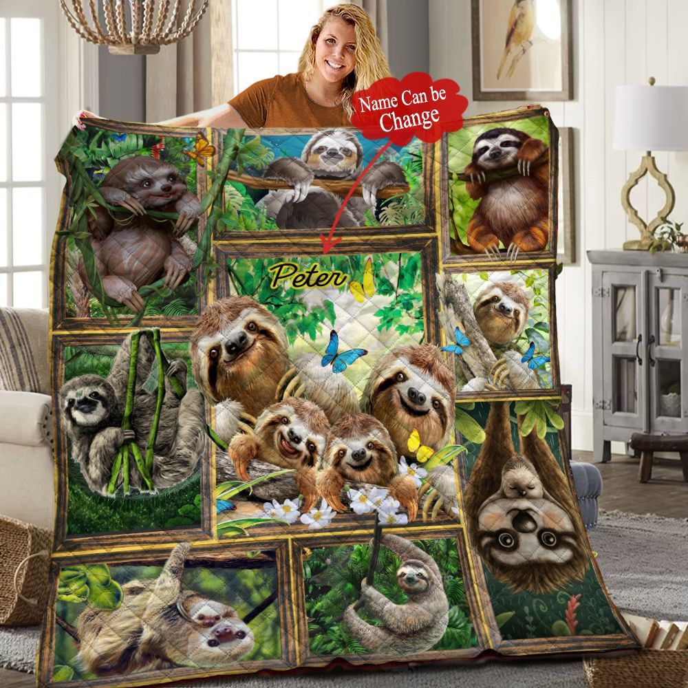 Sloth Personalized Quilt Blanket HHH100602NH