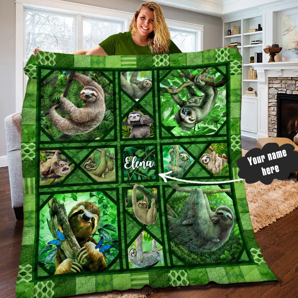 Sloth Personalized Quilt Blanket LML170634DT