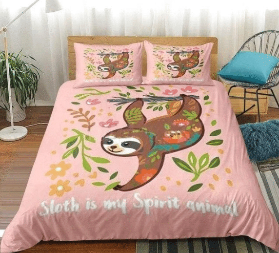 Sloth Pink Bedding Set