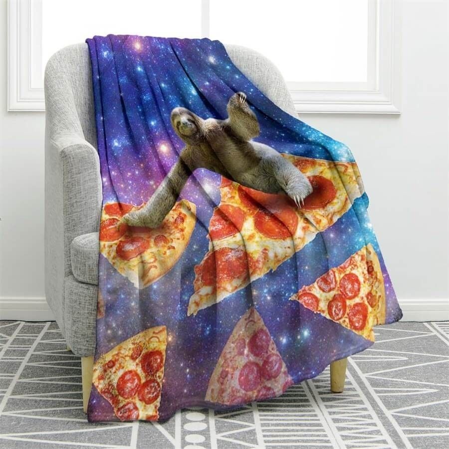 Sloth Pizza Sherpa Fleece Blanket
