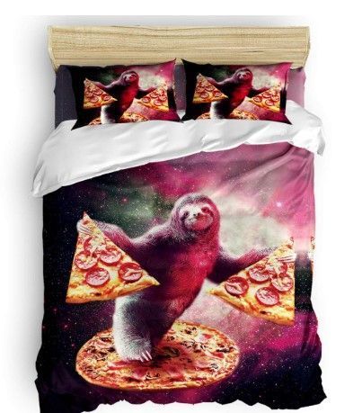 Sloth Pizza Bedding Set