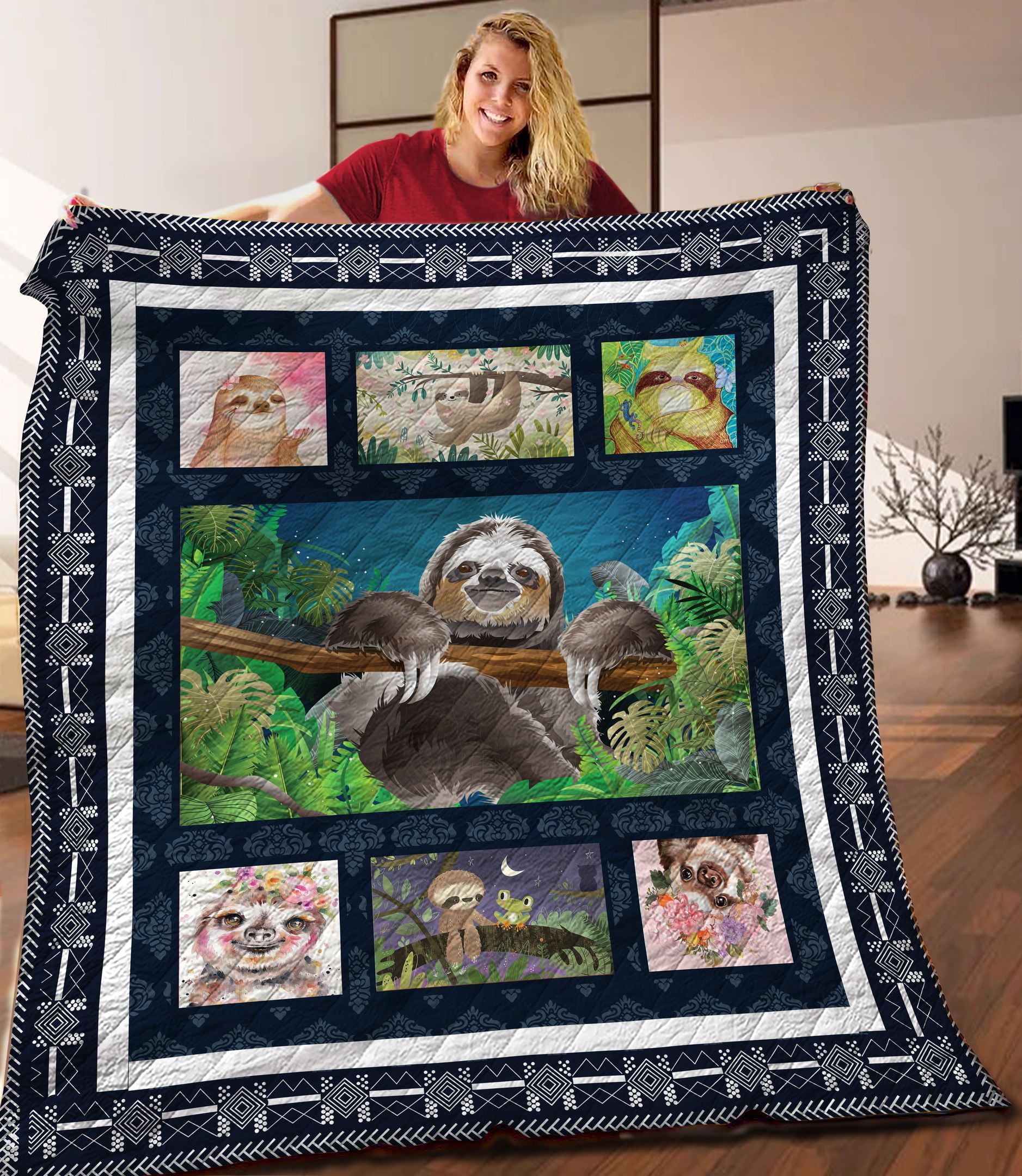 Sloth Quilt Blanket C9B260237NA