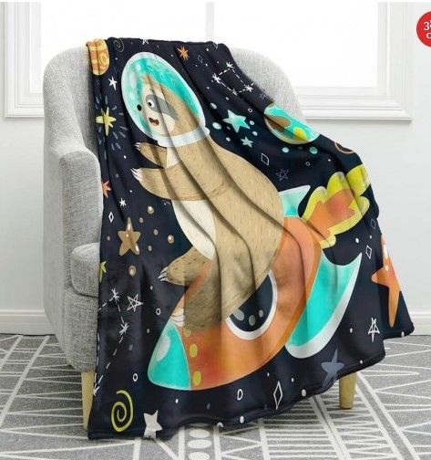 Sloth Rocket Sherpa Fleece Blanket