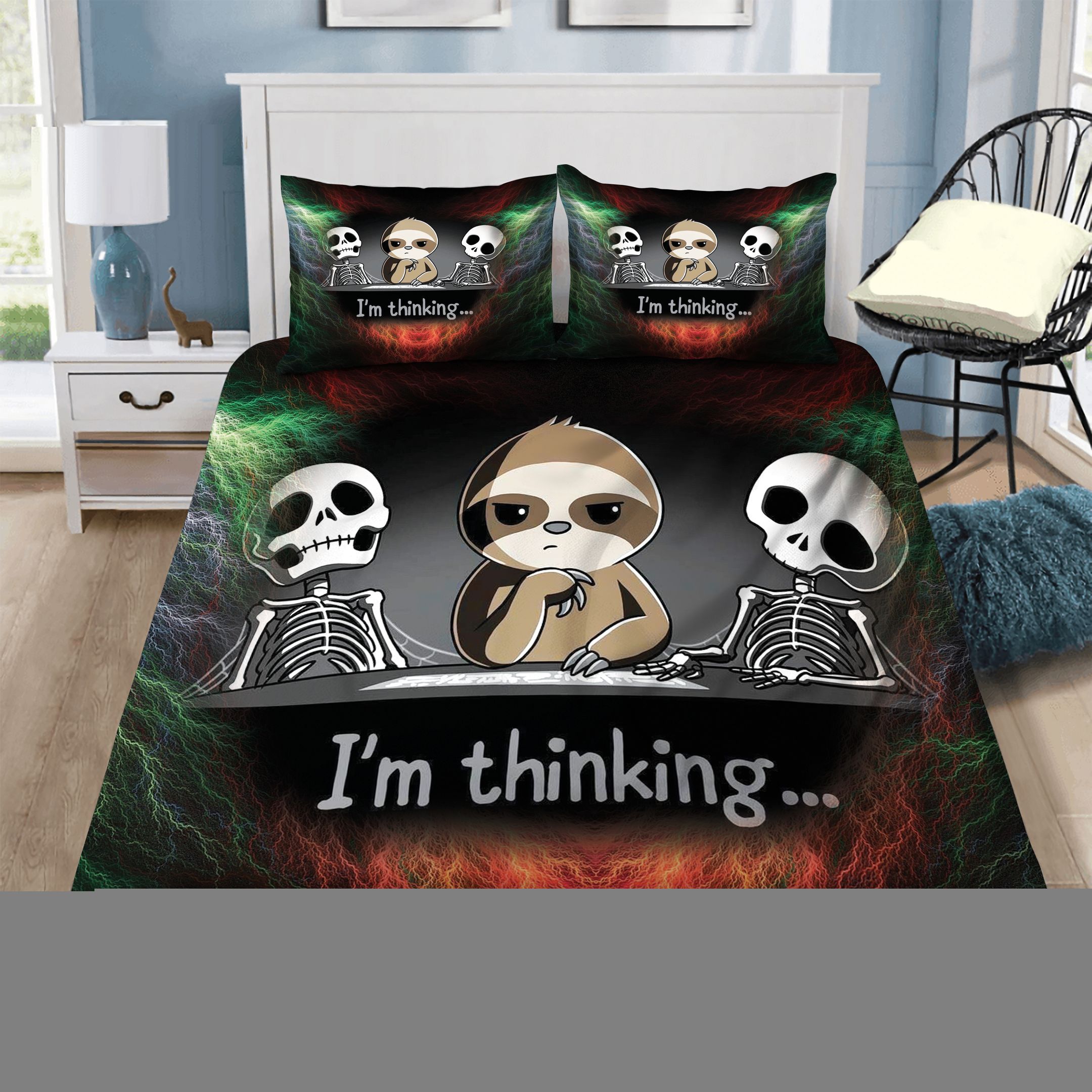 Sloth Skull Bedding Set