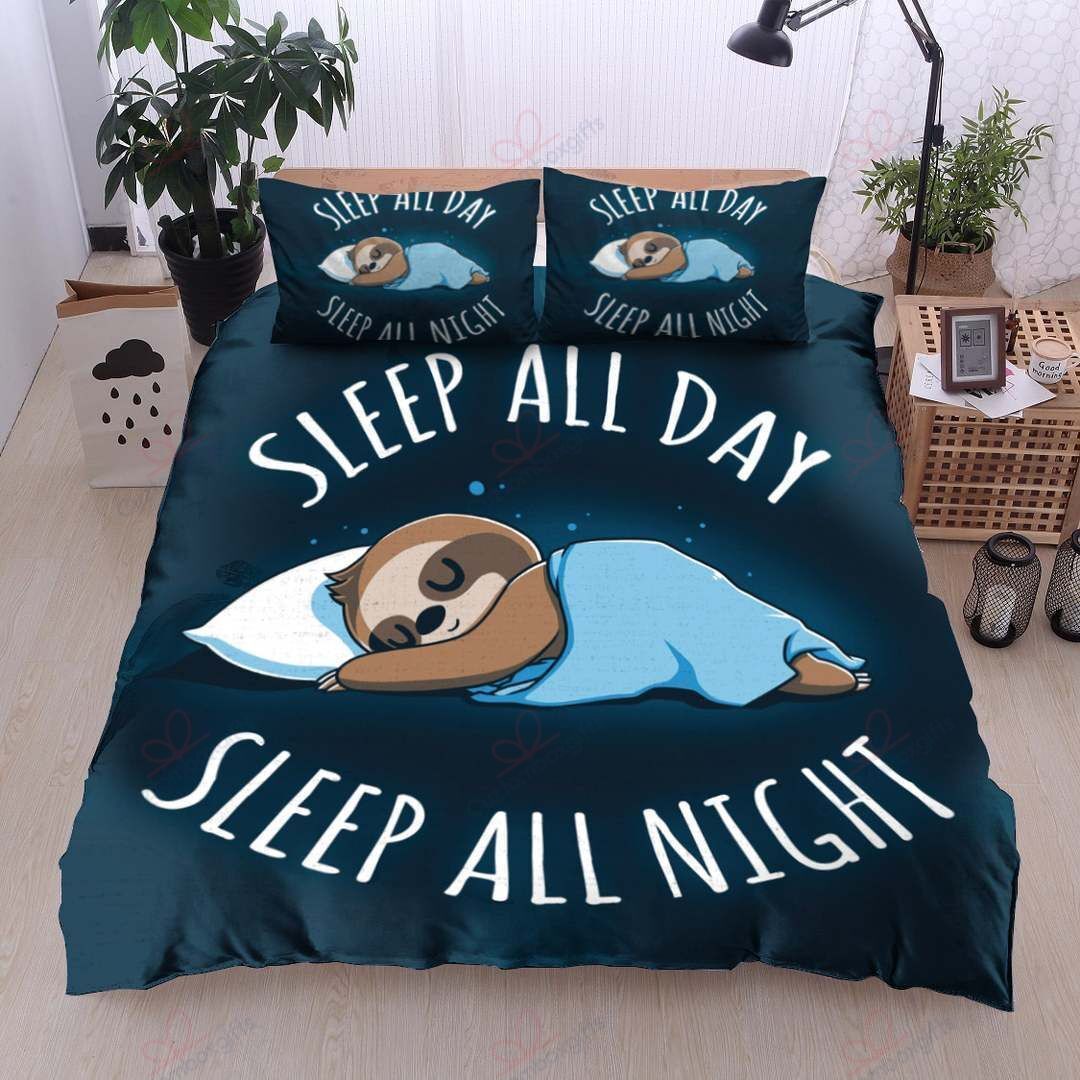 Sloth Sleep All Day Sleep All Night Bedding Set