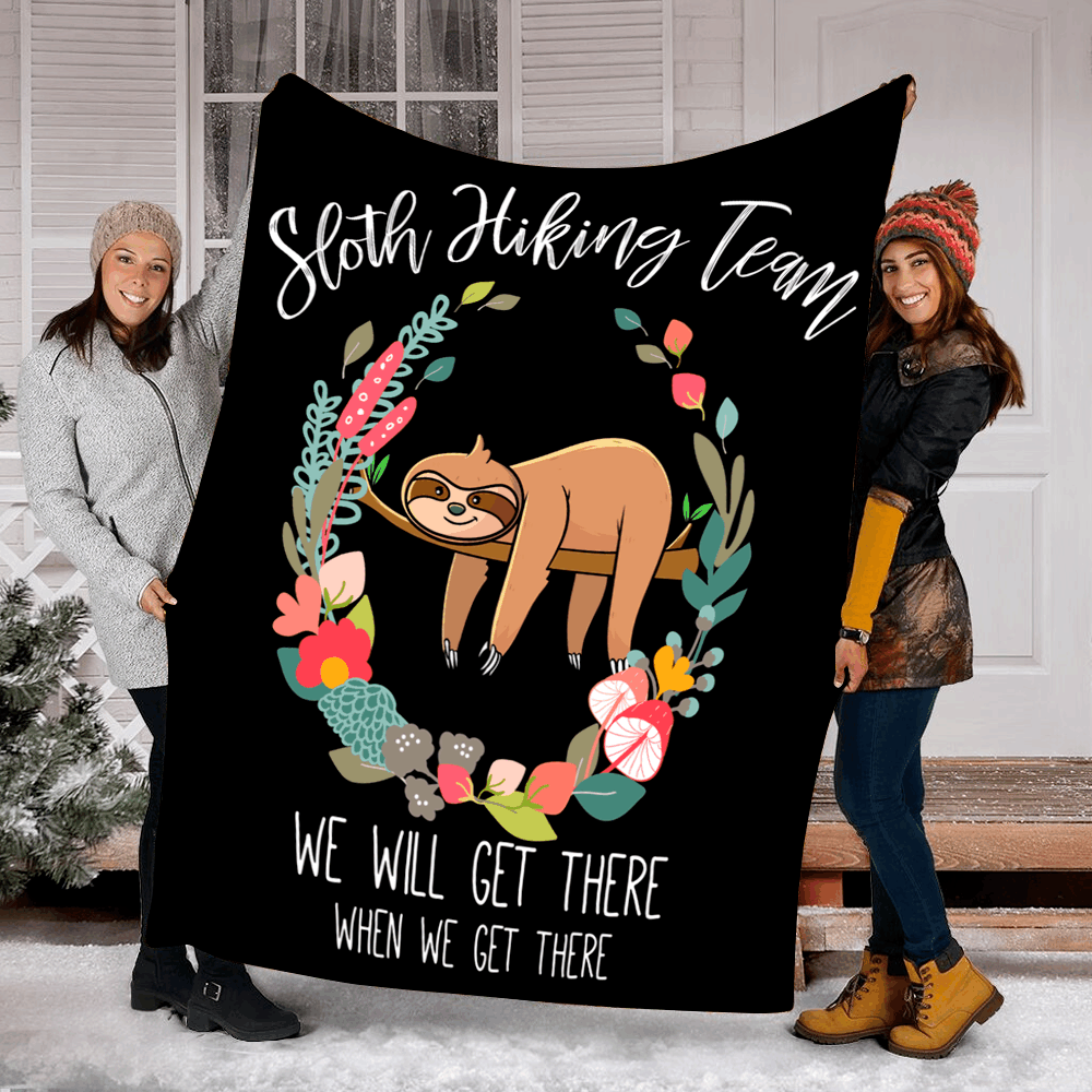 Sloth Sloth Hiking Team Sherpa Fleece Blanket