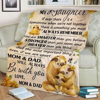 Sloth To Our Daughter Sherpa Fleece Blanket