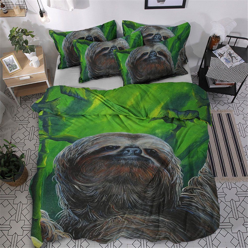 Sloth Cotton Bed Sheets Spread Comforter Bedding Set