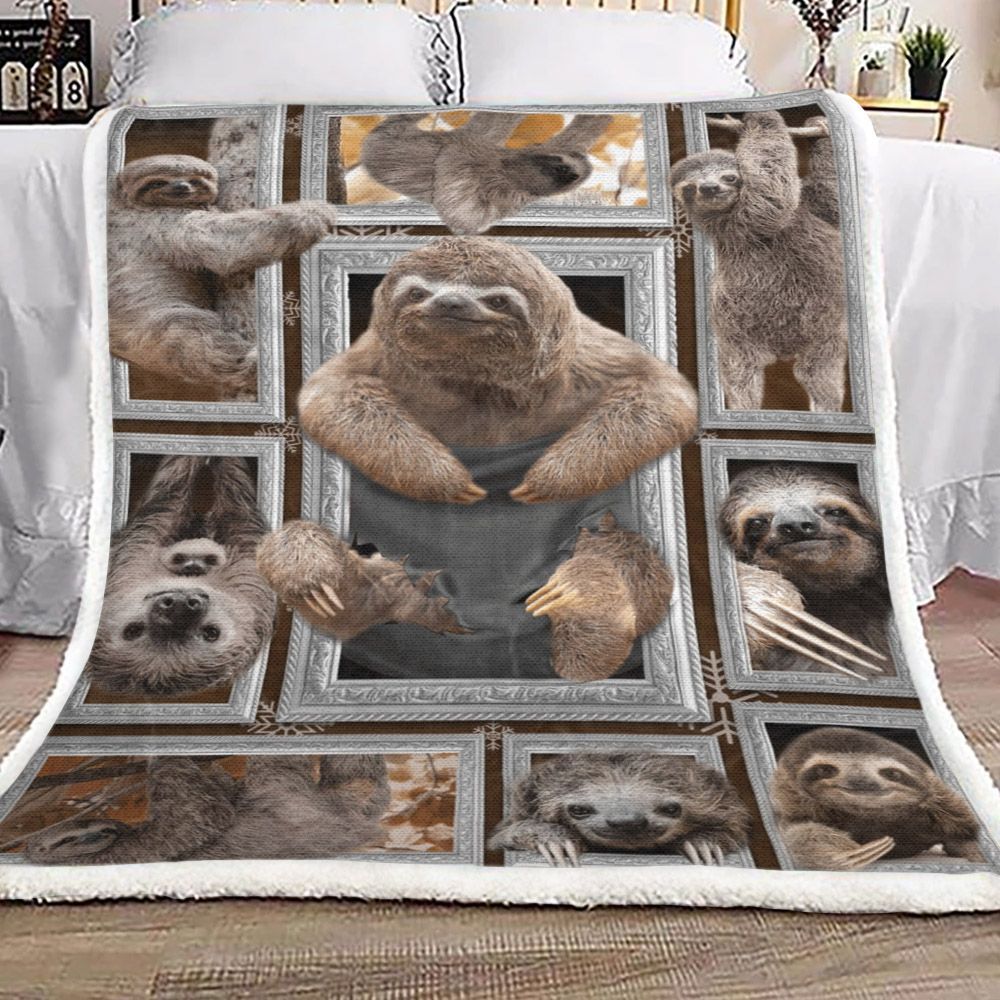 Sloth Sherpa Fleece Blanket
