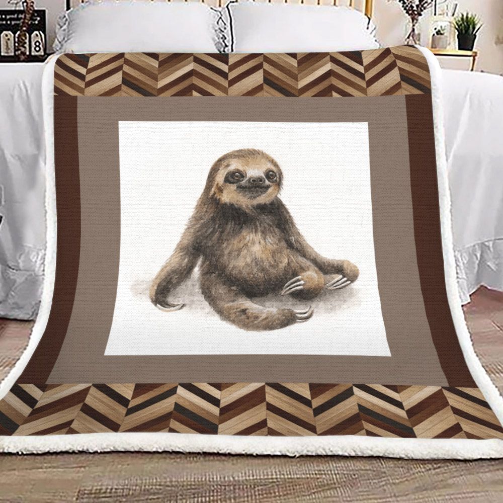 Sloth Sherpa Fleece Blanket