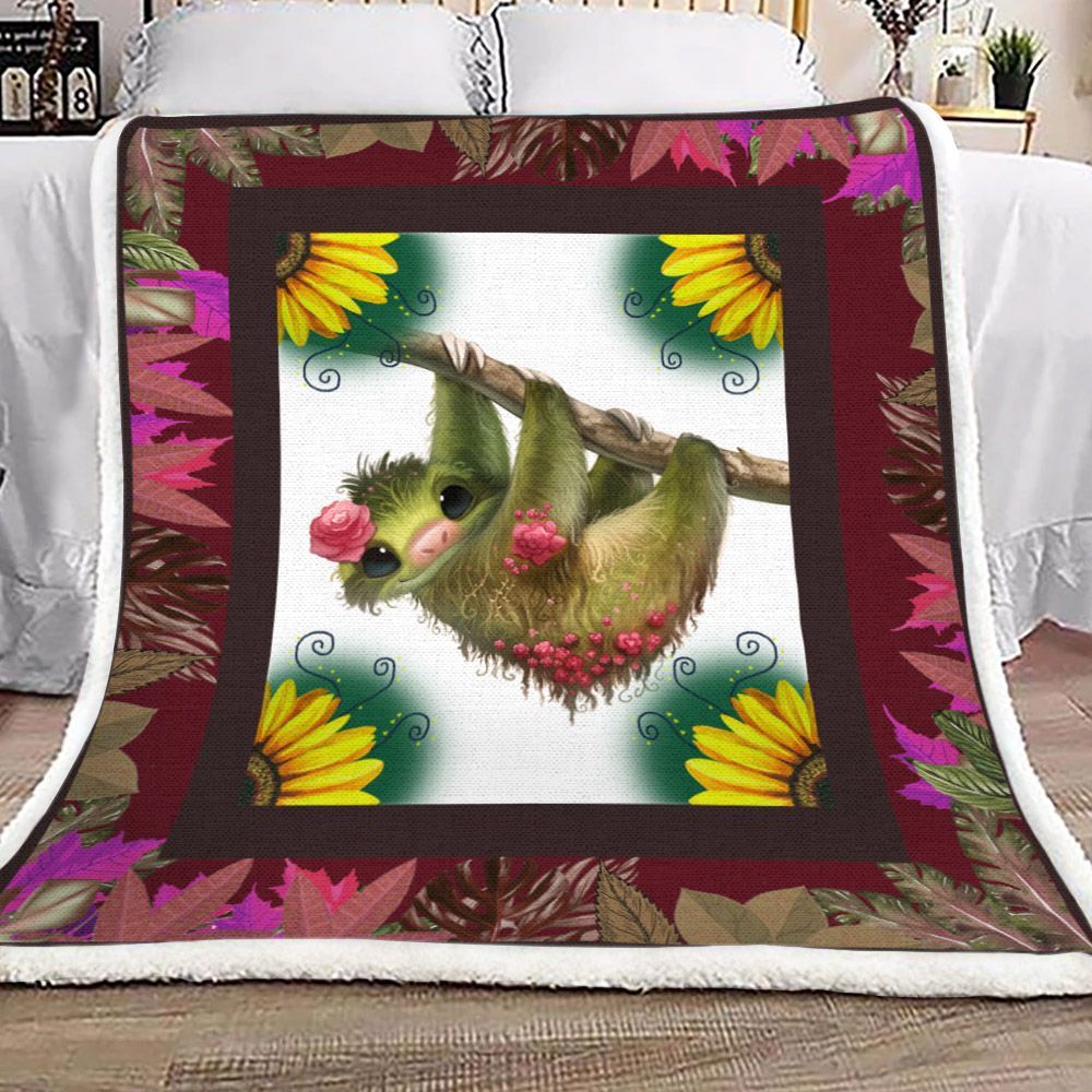Sloth Sherpa Fleece Blanket