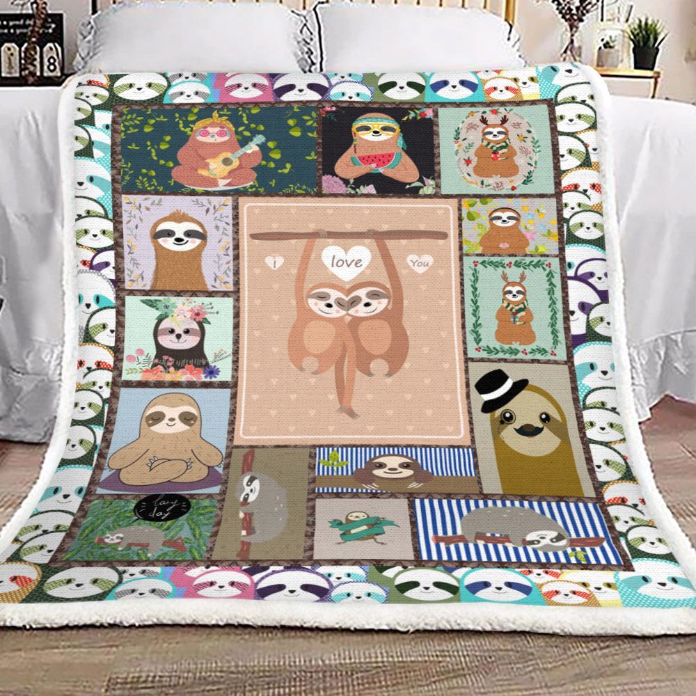 Sloth Sherpa Fleece Blanket
