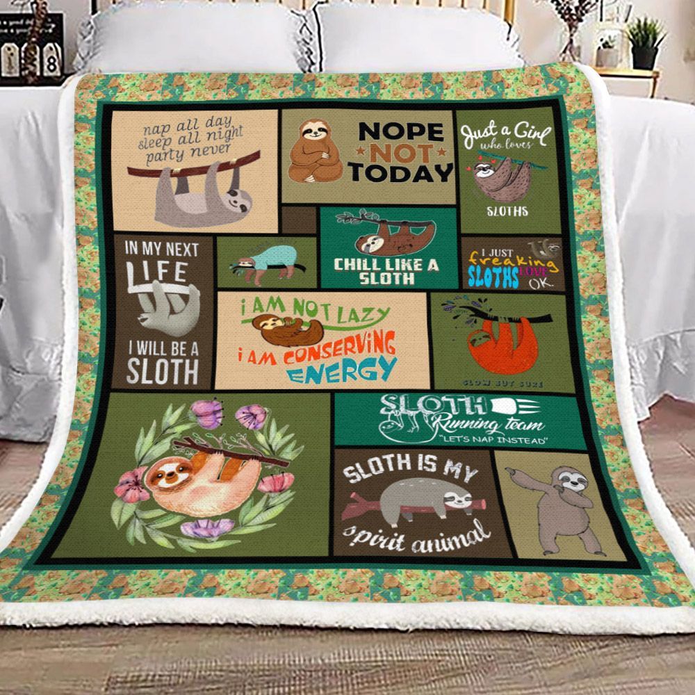 Sloth Sherpa Fleece Blanket