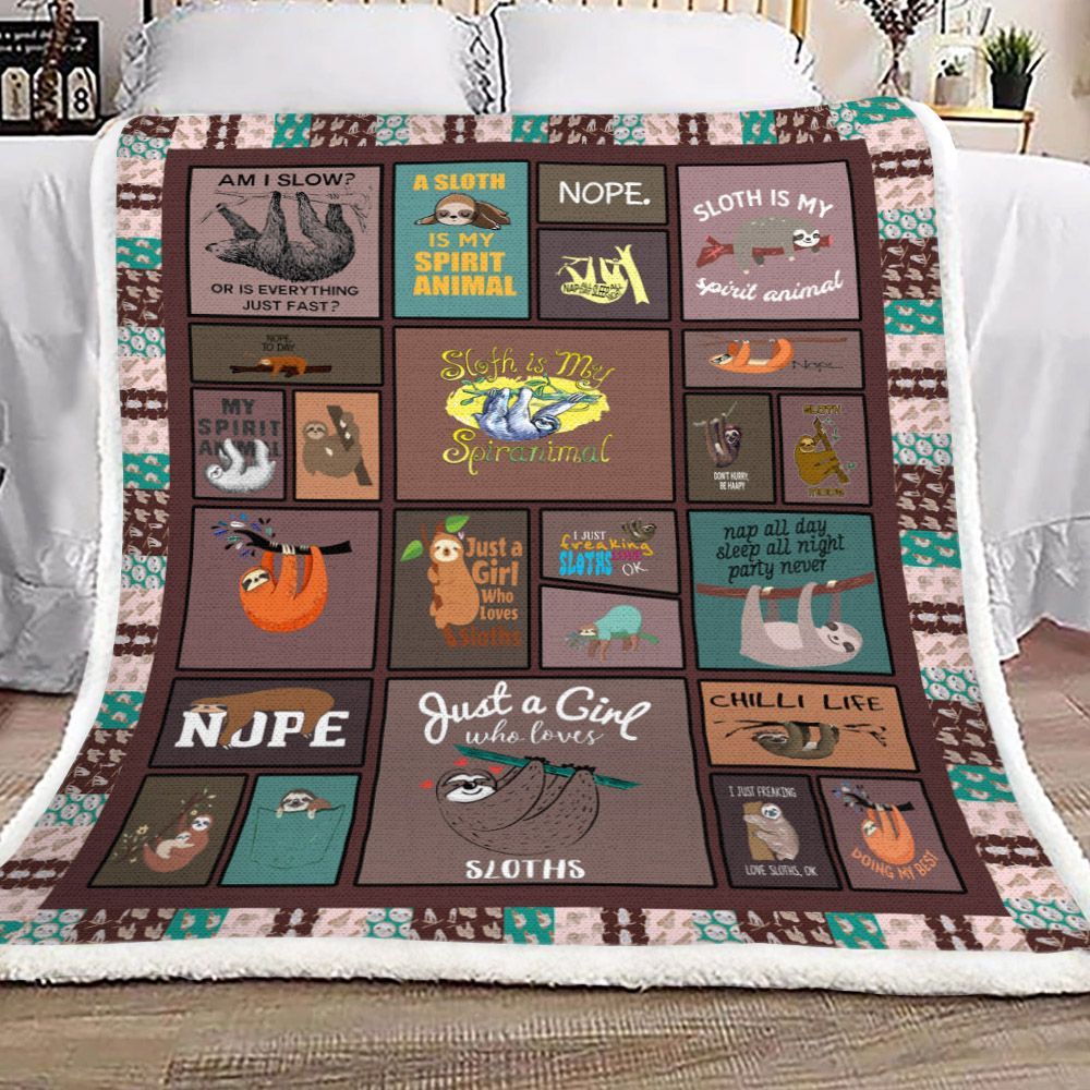 Sloth Sherpa Fleece Blanket
