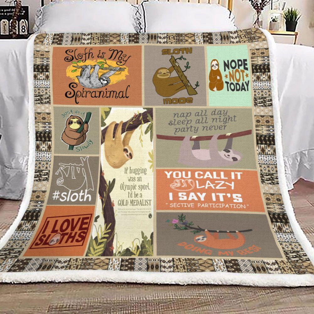 Sloth Sherpa Fleece Blanket