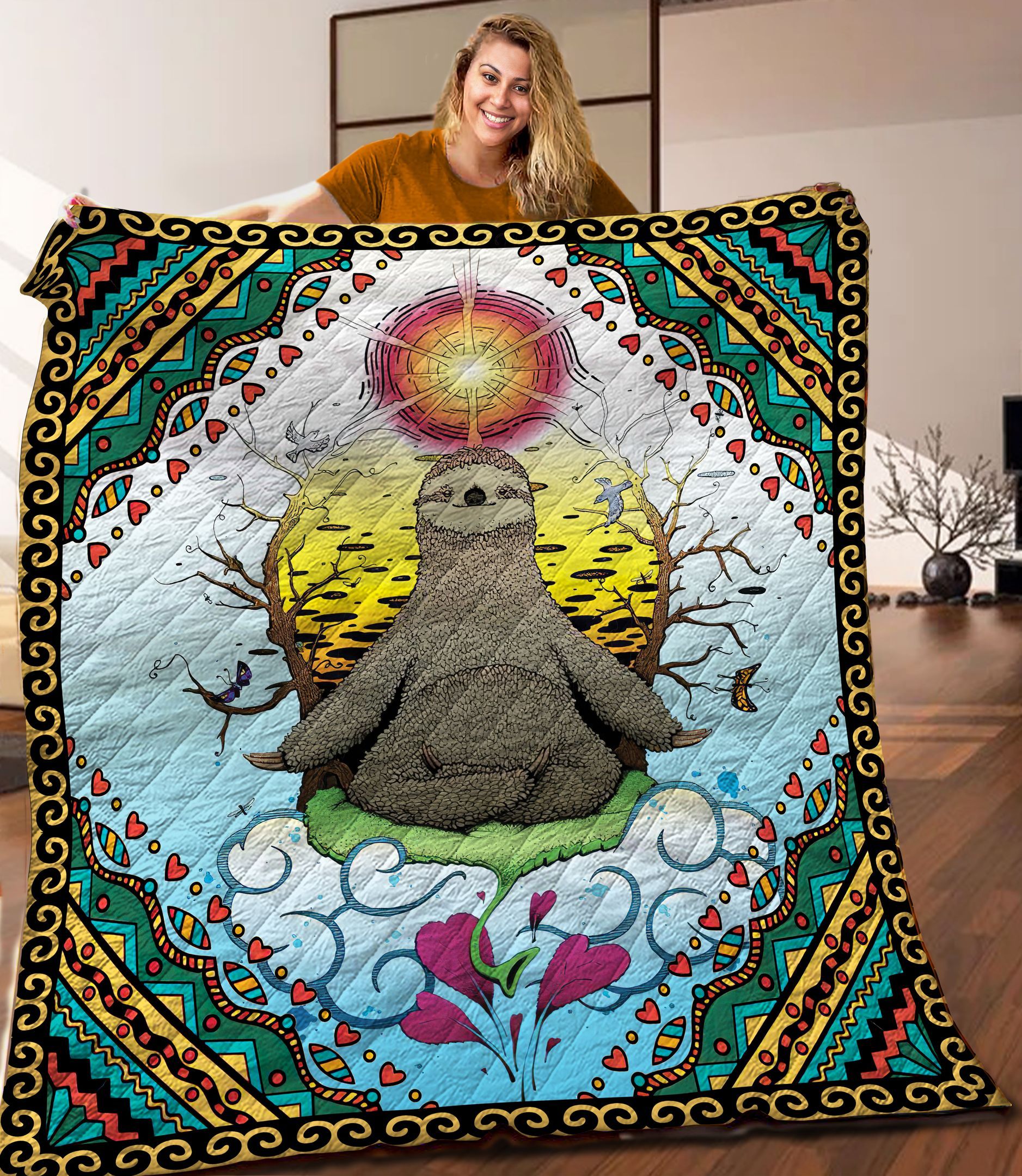 Sloth Yoga Quilt Blanket C9B300506DL