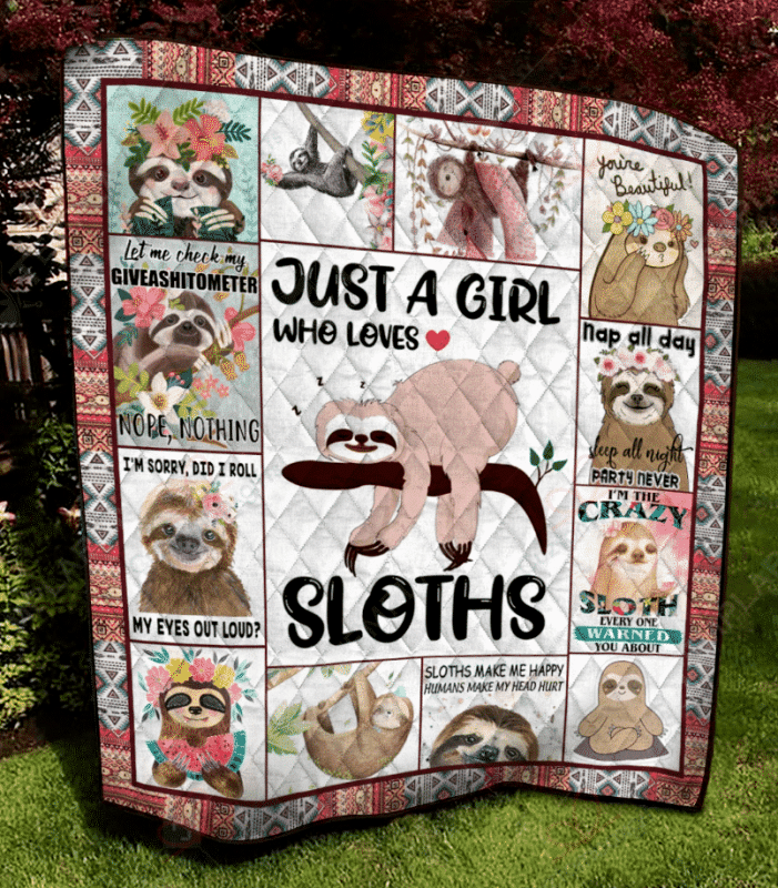Sloths Make Me Happy NC1109509CL Quilt Blanket