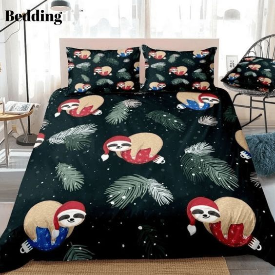 Sloths Sleeping On Christmas Balls Bedding Set