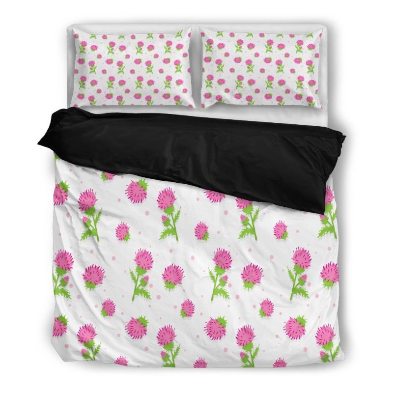 Small Pink Flower Pattern White Bedding Set