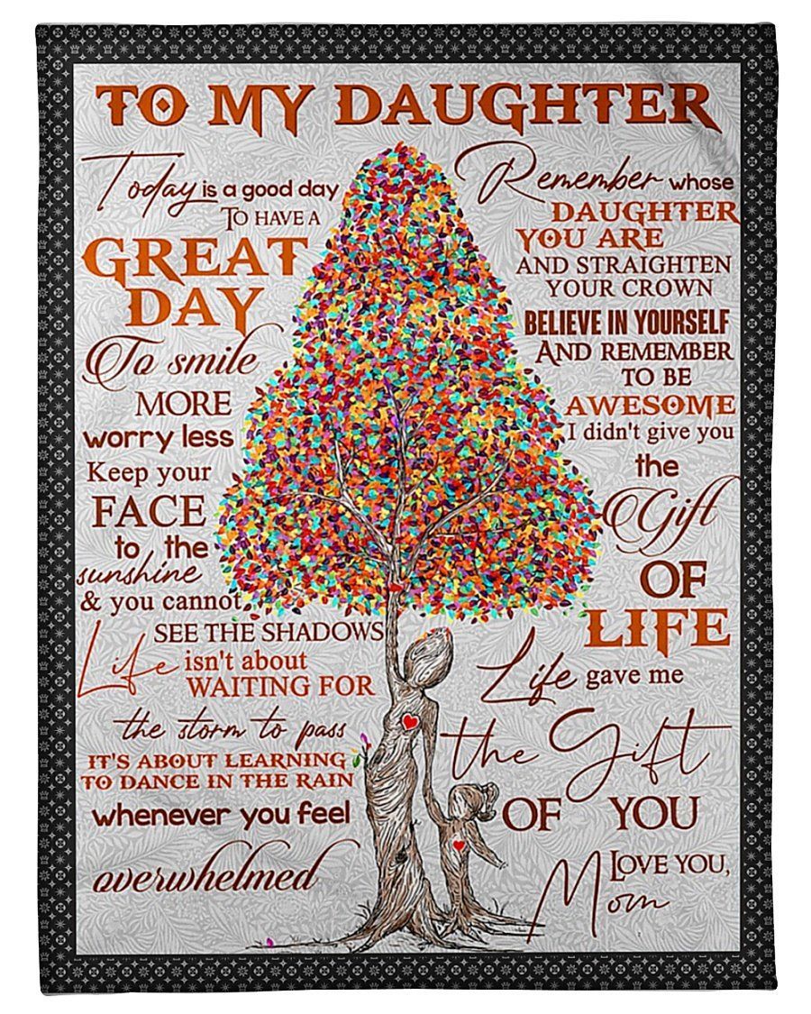 Smile More Worry Less Fleece Blanket To Daughter Fleece Blanket