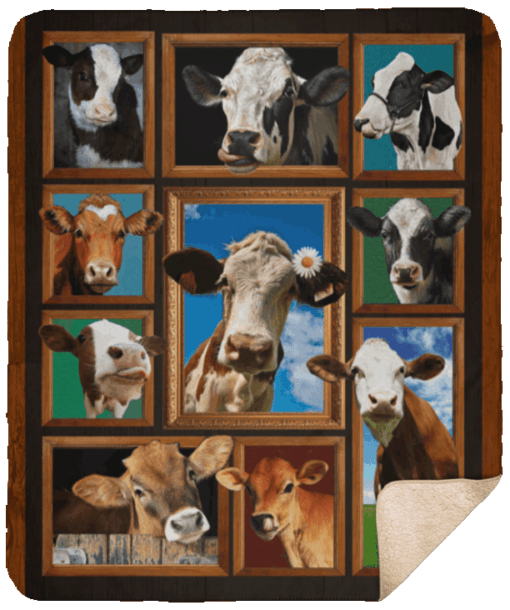 Smiling Cows Sherpa Fleece Blanket