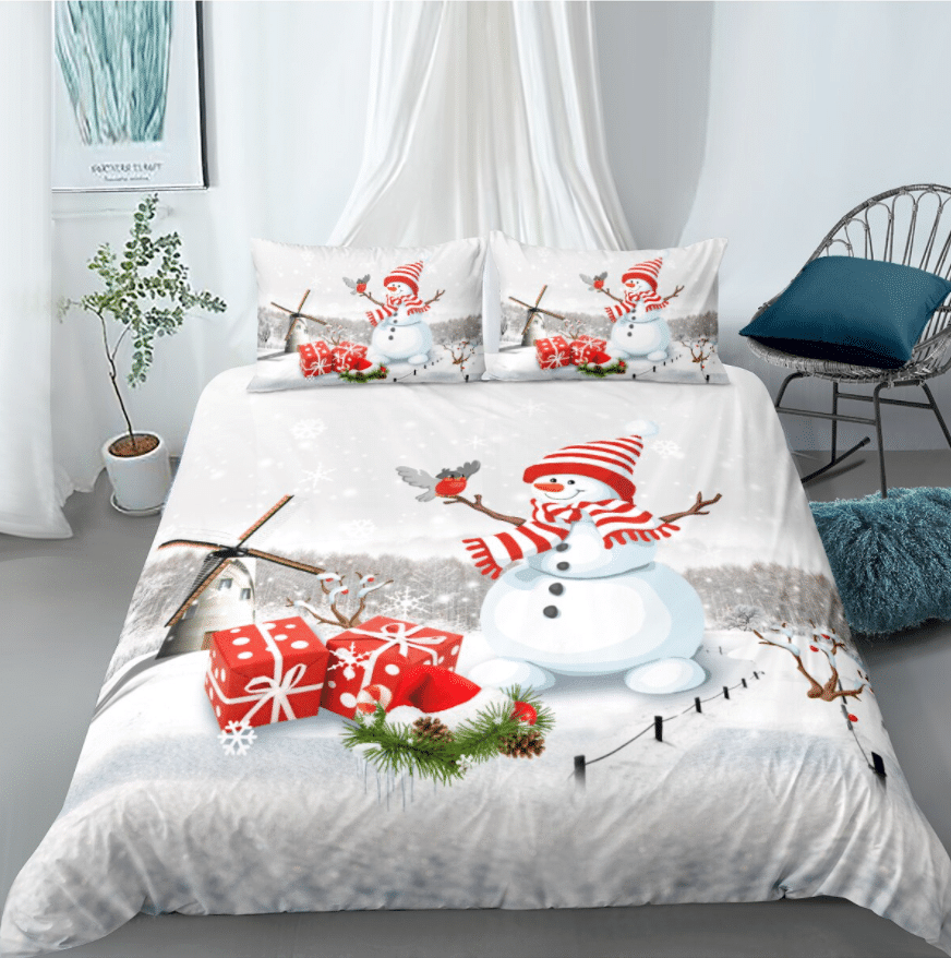 Smiling Snowman Bedding Set