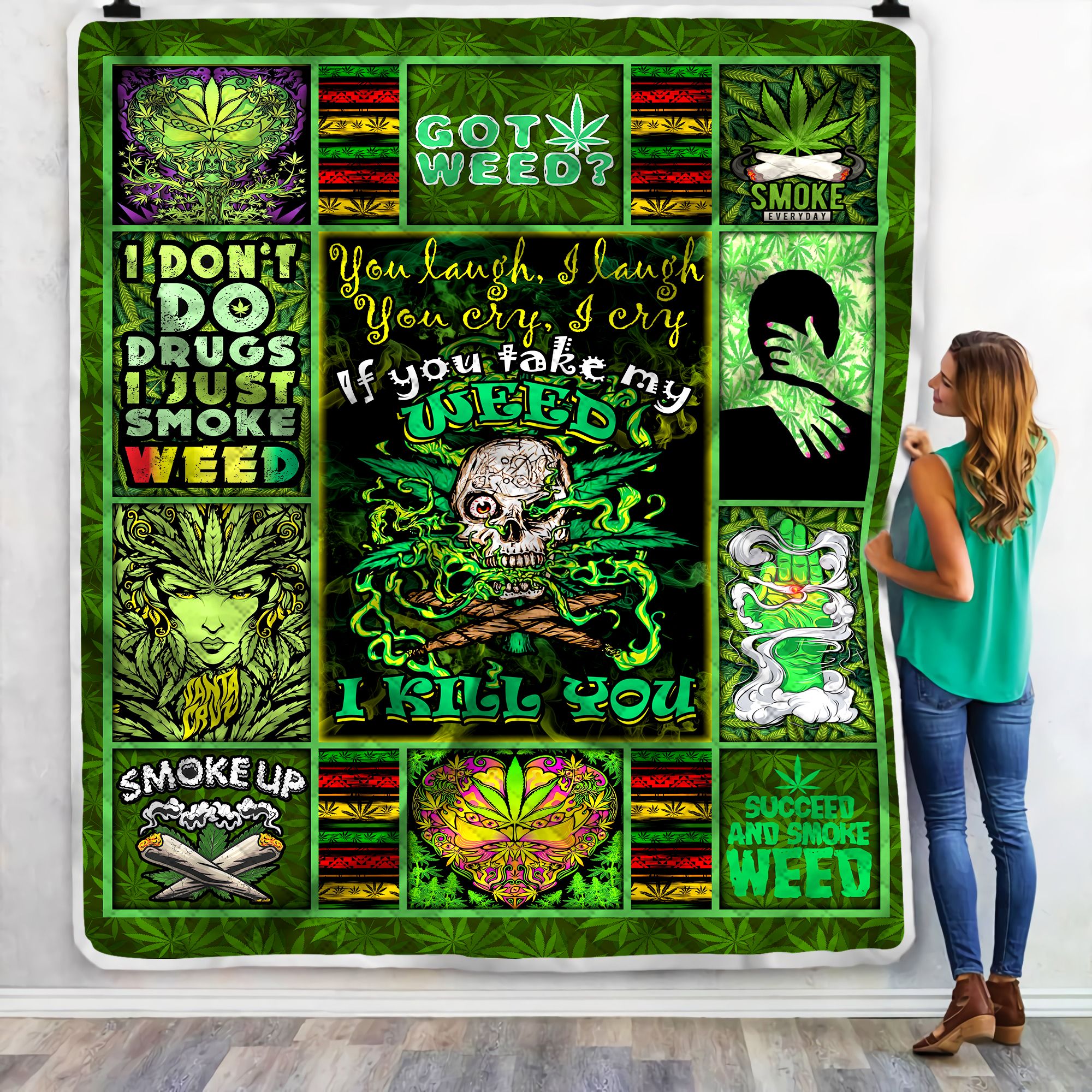 Smoke Weed Everyday Fleece Blanket