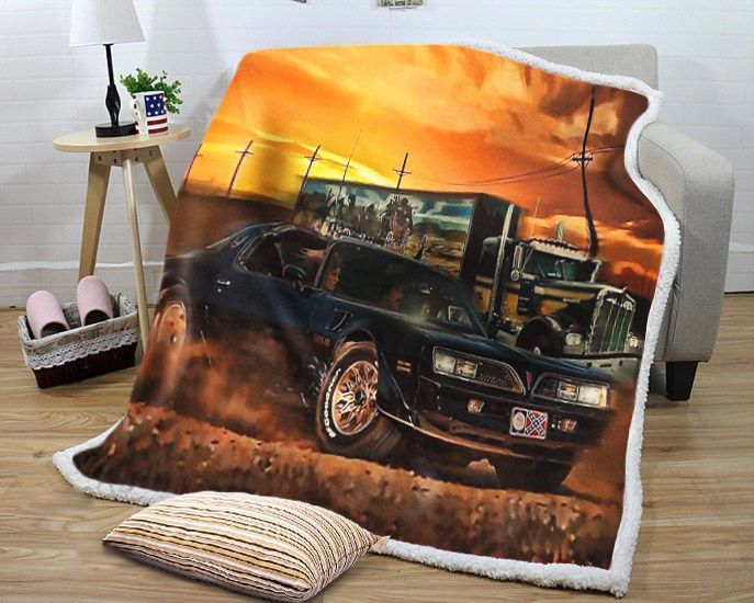 Smokey And The Bandit Car Drift Sherpa Fleece Blanket